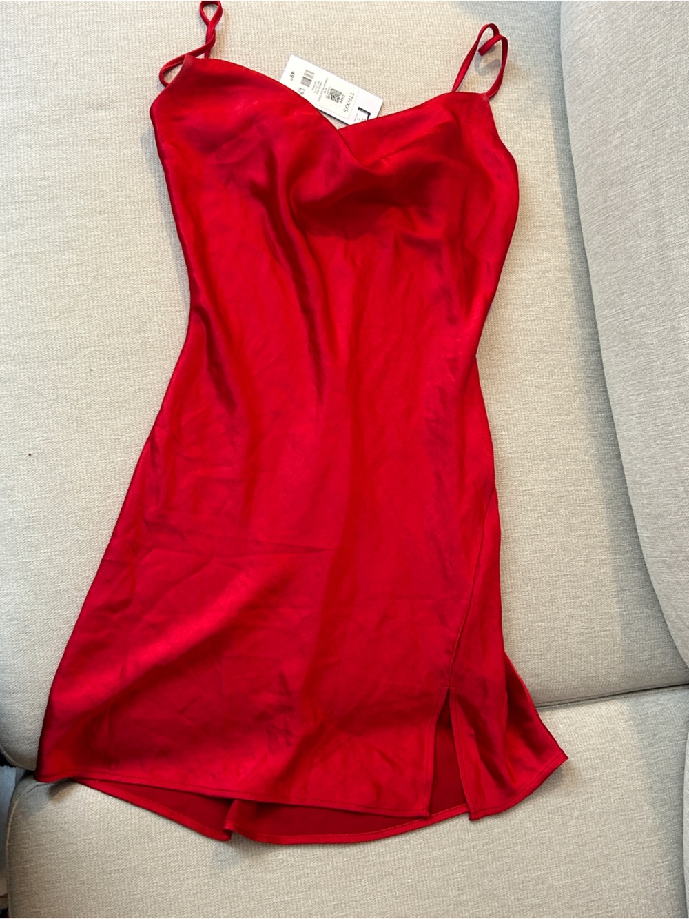 Dynamite Red Satin Slip Mini Dress